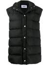 Msgm Sleeveles Hooded Down Jacket In Black