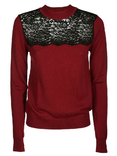 Mulberry Wool Knit Jumper In Burgundy