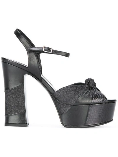 Saint Laurent Candy 80 Bow Sandals - Black