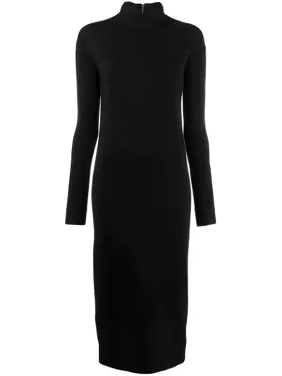 Agnona Slim-fit Sweater Dress In Black