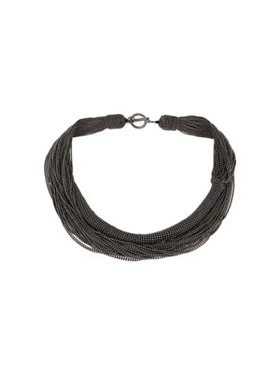 Brunello Cucinelli Choker Necklace In Black