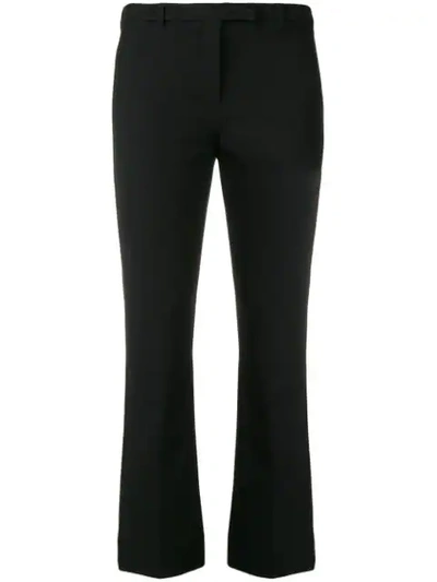 Max Mara Cropped Flared Trousers In Blue
