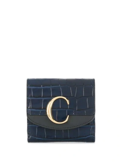 Chloé C Card Holder In Blue