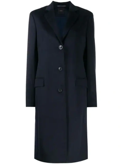 Agnona Single-breasted Overcoat In Blue