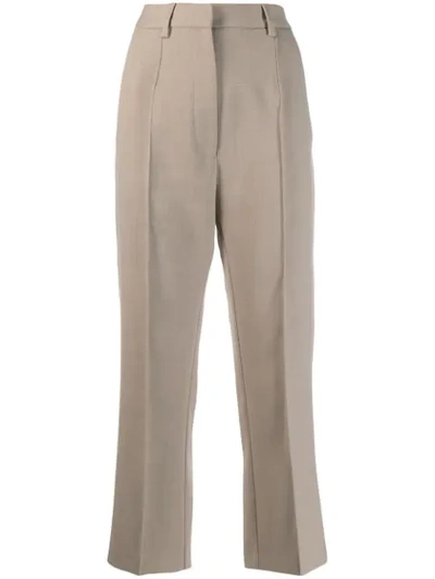 Mm6 Maison Margiela Cropped Tailored Trousers In Neutrals