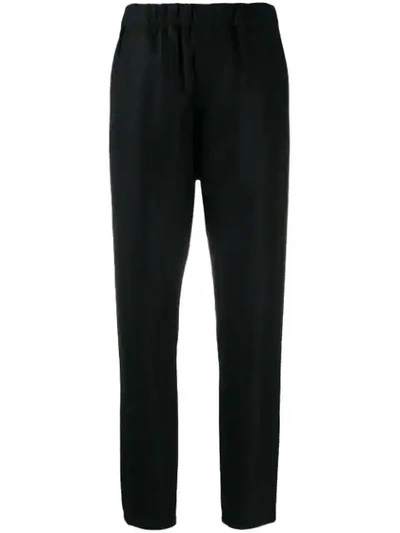 Ann Demeulemeester High-waisted Cropped Trousers In Black