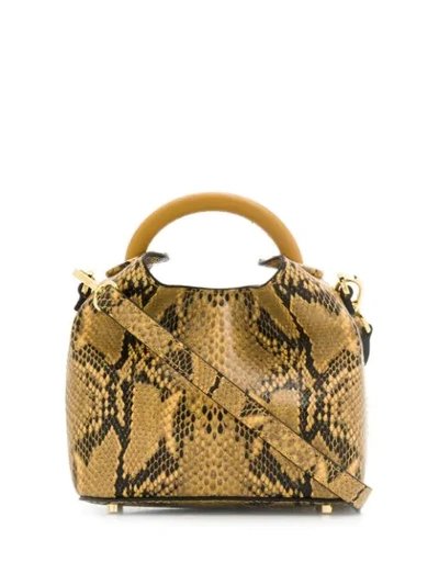 Elleme Madeleine Python-effect Cross-body Bag In Neutrals