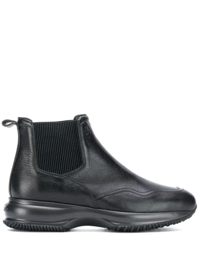 Hogan Chunky Ankle Boots In Black