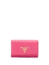 Prada Logo Plaque Purse In Pink