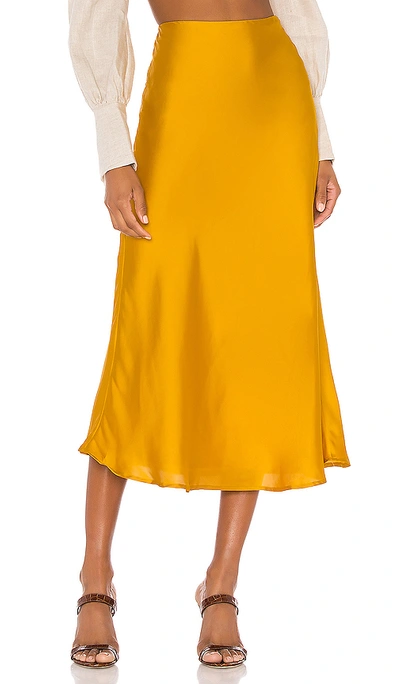 Lovers & Friends Madalena Midi Skirt In Sunflower Yellow