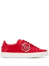 Philipp Plein Lo-top Statement Sneakers In Red