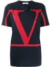 Valentino Logo-print Cotton-jersey T-shirt In Dark Blue