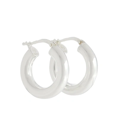 Bottega Veneta Distressed Hoop Earrings In Silver