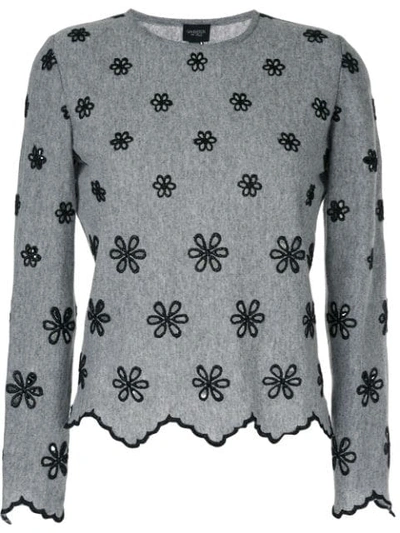Giambattista Valli Embroidered Flower Jumper In Grey