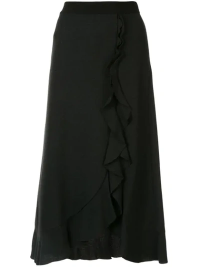 Giambattista Valli Ruffle Trimmed Skirt In Black