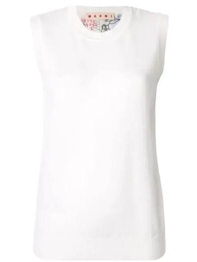Marni Sleeveless Knitted Top In White