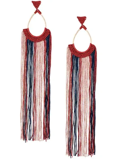 Missoni Oversized Tassel Earrings In Blue