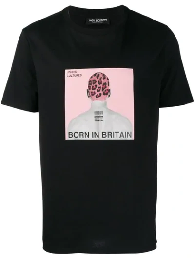 Neil Barrett 'born In Britain' T-shirt In Black,pink