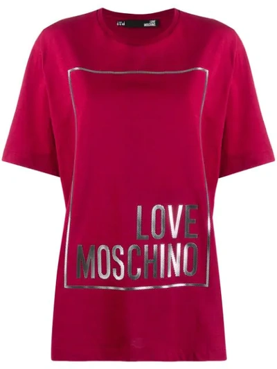 Love Moschino Logo Print T In Red