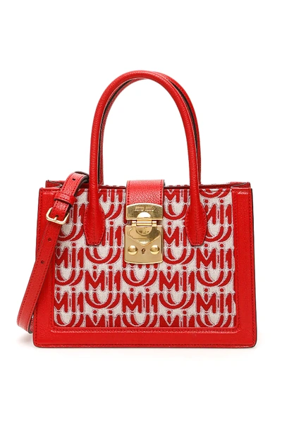 Miu Miu Miu Confidential Bag In Red,beige