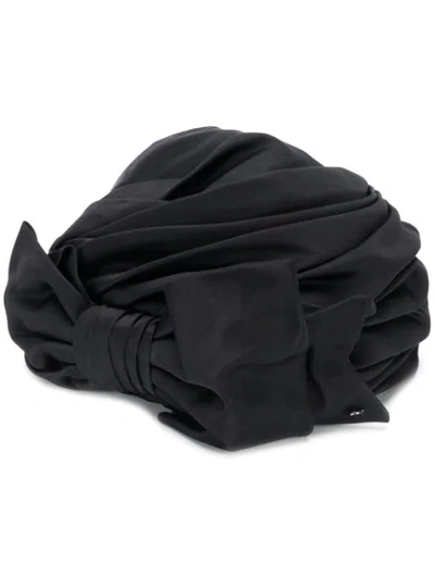 Maison Michel Betty Silk Turban In Black