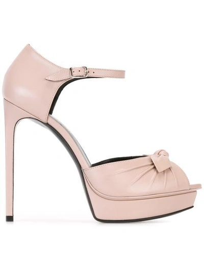 Saint Laurent Jane Bow Sandals In Pink