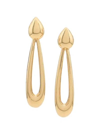 Pre-owned Givenchy 1980s Hoop Drop Earrings In Gold