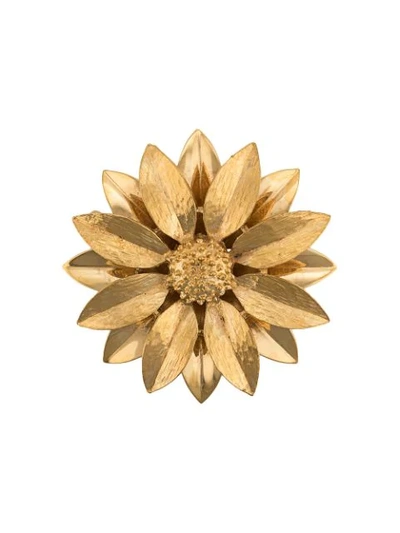 Pre-owned Susan Caplan Vintage 1970s Sarah Coventry Daisy Brooch In Gold