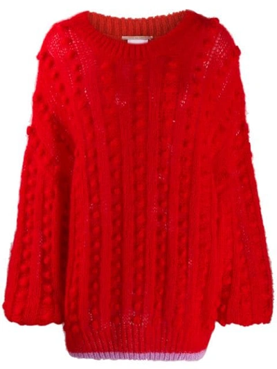 Marco De Vincenzo Ball Knit Jumper In Red