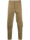 Lanvin Zipped Cropped Trousers In Brown