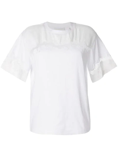 3.1 Phillip Lim / フィリップ リム 3.1 Phillip Lim T-shirt Mit Spitzeneinsätzen - Weiss In White