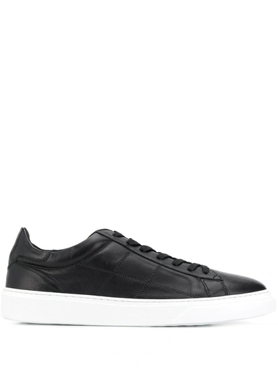 Hogan Low Top Lace Up Sneakers In Black