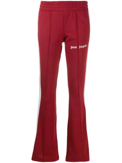 Palm Angels Stripe Detail Track Pants In Red