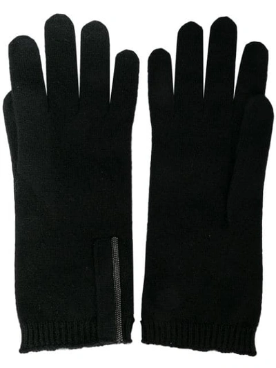 Brunello Cucinelli Fine Knit Gloves In Cn631 Black