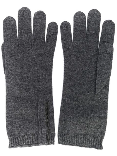 Brunello Cucinelli Fine Knit Gloves In Grey