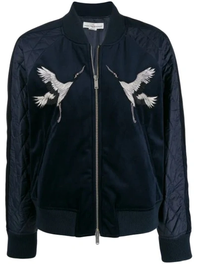 Golden Goose Embroidered Bomber Jacket In Navy