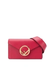 Fendi F Logo Plaque Belt Bag In Red