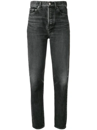 Saint Laurent High-rise Boyfriend Jeans In Black