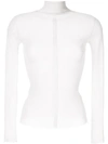 Dion Lee Fitted Ribbed Top In White