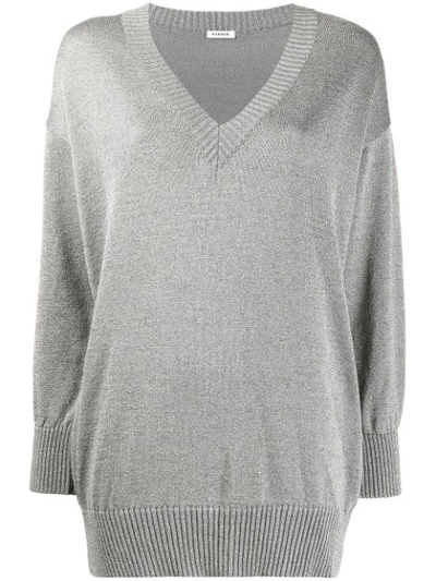 P.a.r.o.s.h Glitter V-neck Jumper In Grey