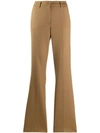 P.a.r.o.s.h Flared Tailored Trousers In Brown