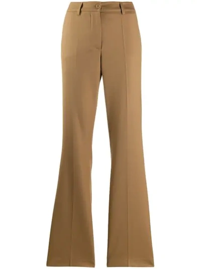 P.a.r.o.s.h Flared Tailored Trousers In Brown
