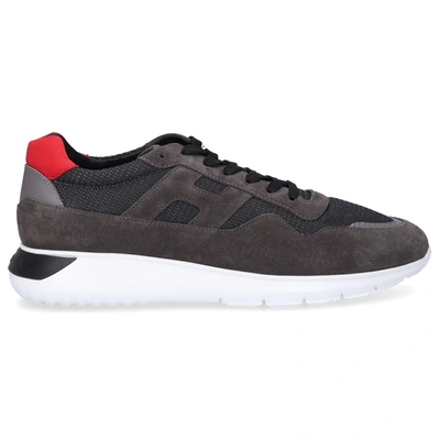 Hogan Interactive Sneakers 3 In Suede And Macro Network With Big H In Grey
