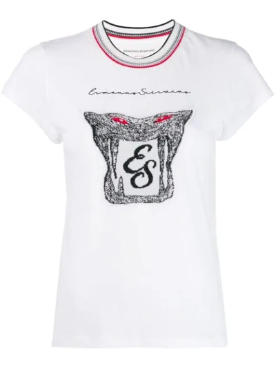 Ermanno Scervino Logo Patch T-shirt In White