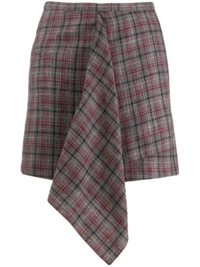 Isabel Marant Checked Mini Skirt In Blue