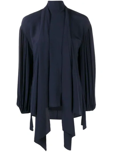Chloé Tied Neck Blouse In Blue