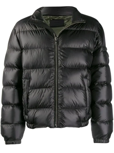 Prada Quilted Zipped Jacket In Black