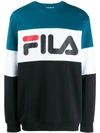Fila Logo Colour Block Sweatshirt In Blue