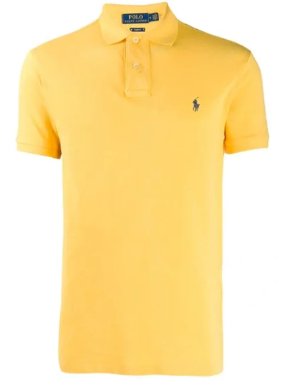 Polo Ralph Lauren Logo Embroidered Polo Shirt In Yellow