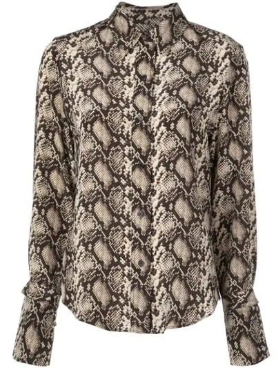 Nili Lotan Snakeskin Pattern Shirt In Brown